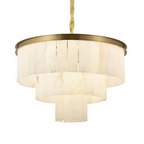 White alabaster tiered chandelier for quiet luxury interior
