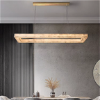 Alabaster rectangular chandelier for dining room interior