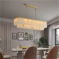 Alabaster rectangular chandelier for modern dining room interior