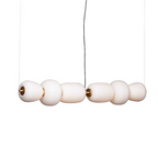Opal glass chandelier for neutral interior space