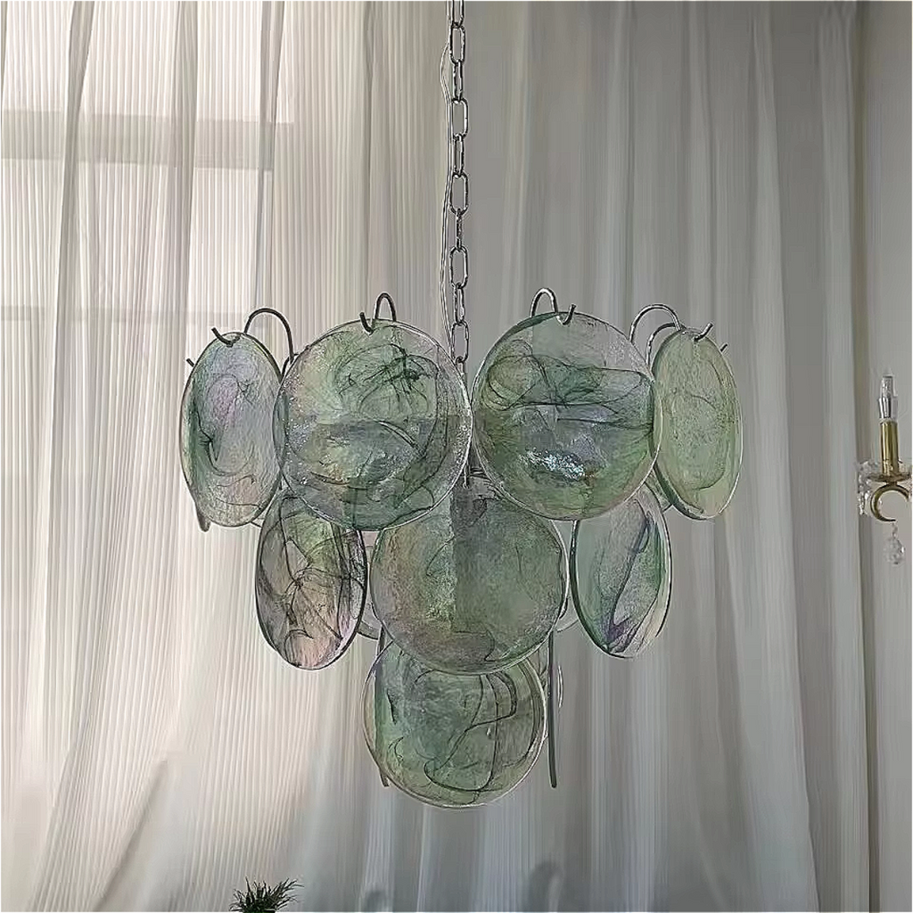 Blue Murano glass chandelier for modern dining room