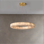 Alabaster round chandelier for contemporary dining room