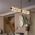 Luxury alabaster chandelier in an elegant dining room interior