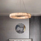 Alabaster round chandelier for quiet luxury bedroom