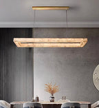 Alabaster rectangular chandelier for modern dining room