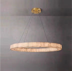 Alabaster ring chandelier for modern bedroom interior