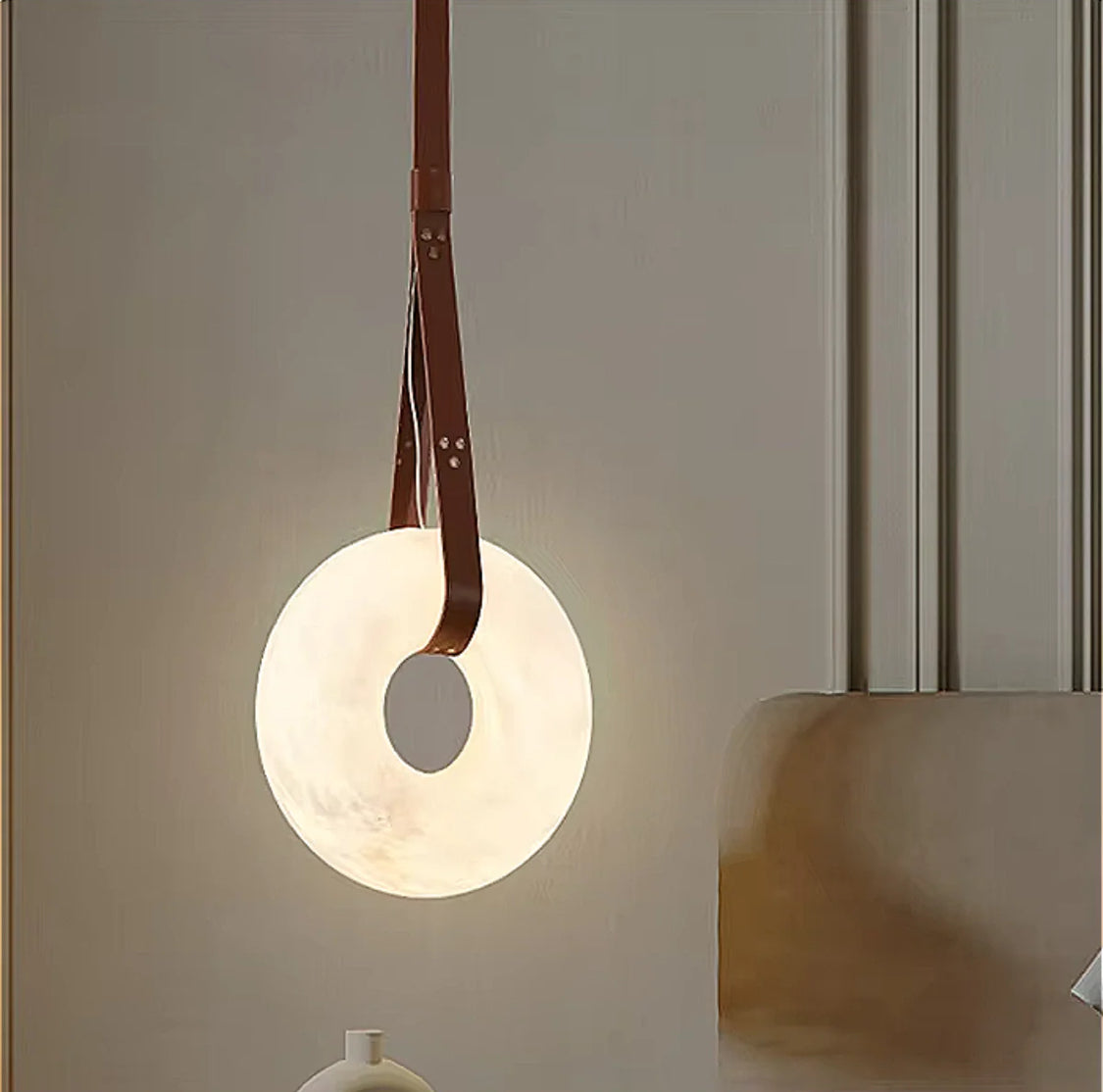 Alabaster ring chandelier for modern luxury bedroom