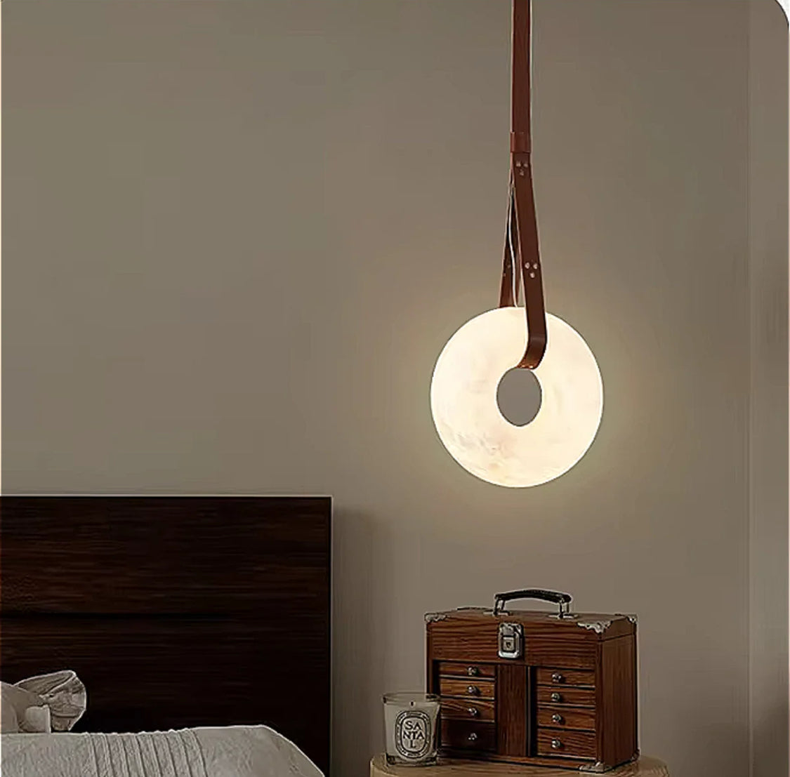 Alabaster ring chandelier for modern bedroom