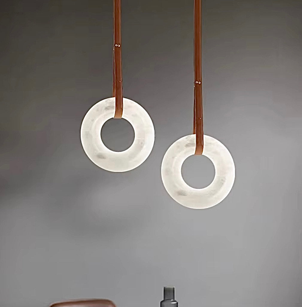 Alabaster ring chandelier for modern dining room