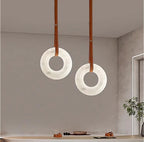 Alabaster ring chandelier for modern luxury dining room