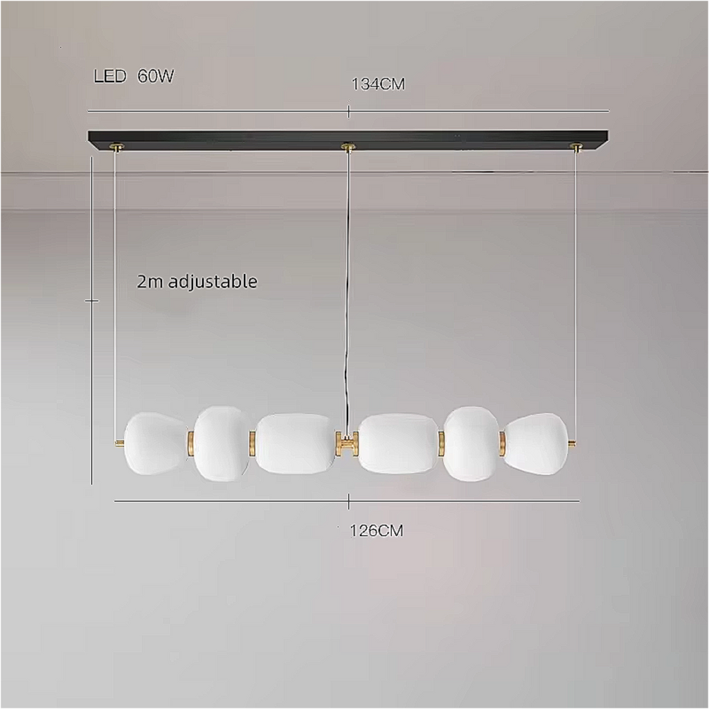 Opal glass chandelier for neutral interior space