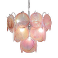 Pink Murano glass chandelier for modern interior